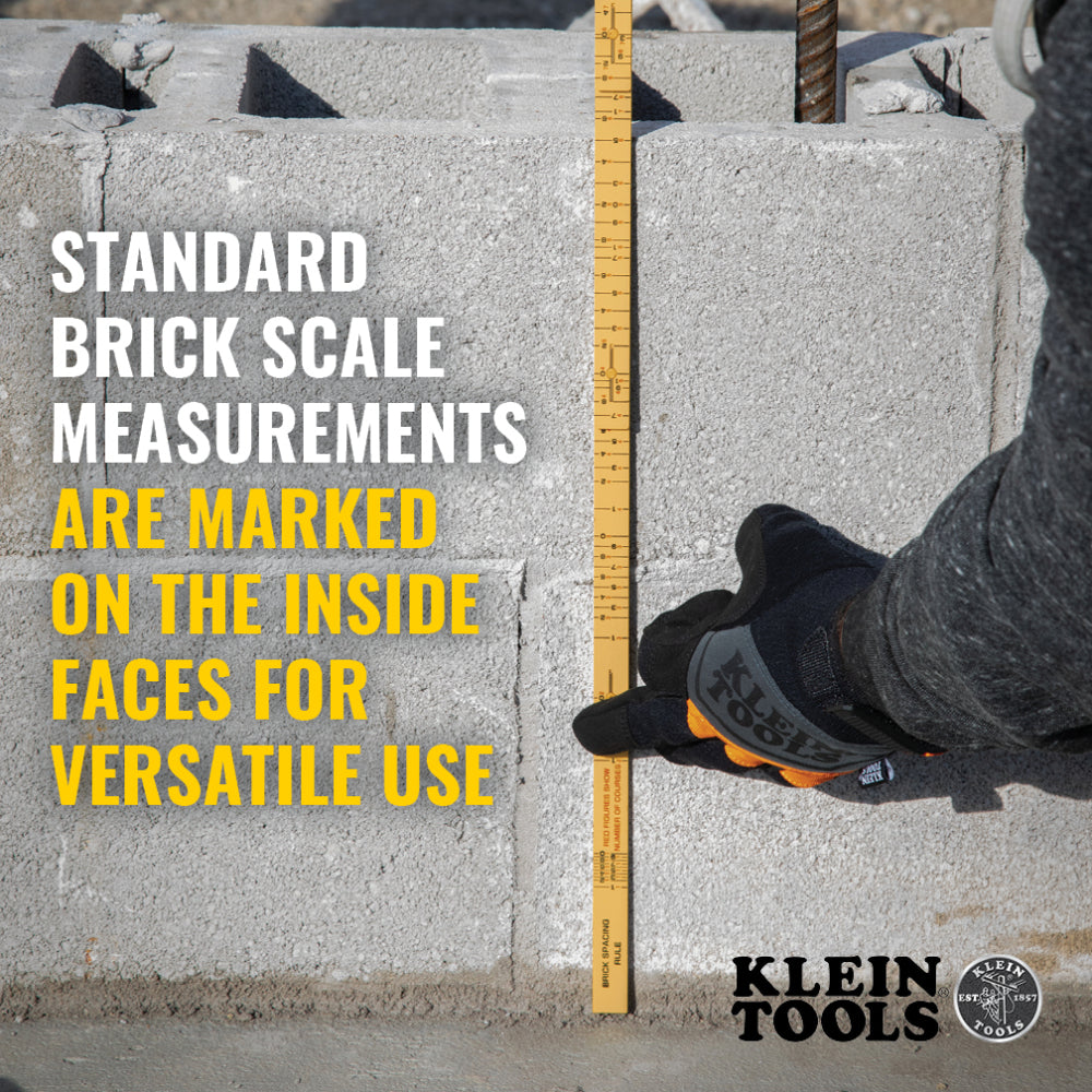Klein 91163B Fiberglass Folding Rule, Outside Reading, Brick Scale - 5