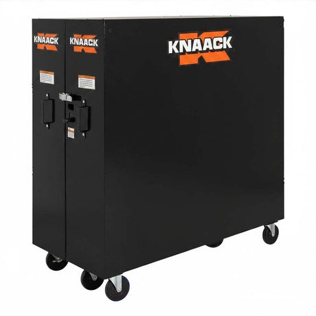 Knaack 100-KL-50NR 60" x 30" x 65", 60.9 cu ft Model 100 Jobmaster Folding Rolling Tool Cabinet with Padlock and Casters - Black