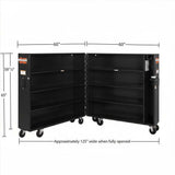 Knaack 100-KL-50NR 60" x 30" x 65", 60.9 cu ft Model 100 Jobmaster Folding Rolling Tool Cabinet with Padlock and Casters - Black - 2