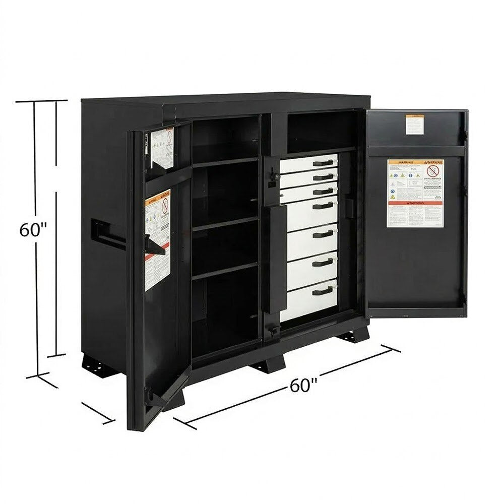 Knaack 112-KL-50NR 54.9 cu ft Locking Steel Tool Cabinet with Shelves and Drawers Jet Black Powder Coat Finish - 3