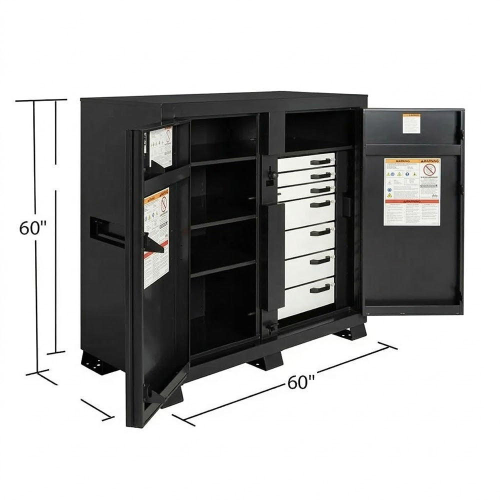Knaack 112-KL-50NR 54.9 cu ft Locking Steel Tool Cabinet with Shelves and Drawers Jet Black Powder Coat Finish - 3
