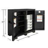 Knaack 112-KL-50NR 54.9 cu ft Locking Steel Tool Cabinet with Shelves and Drawers Jet Black Powder Coat Finish - 3