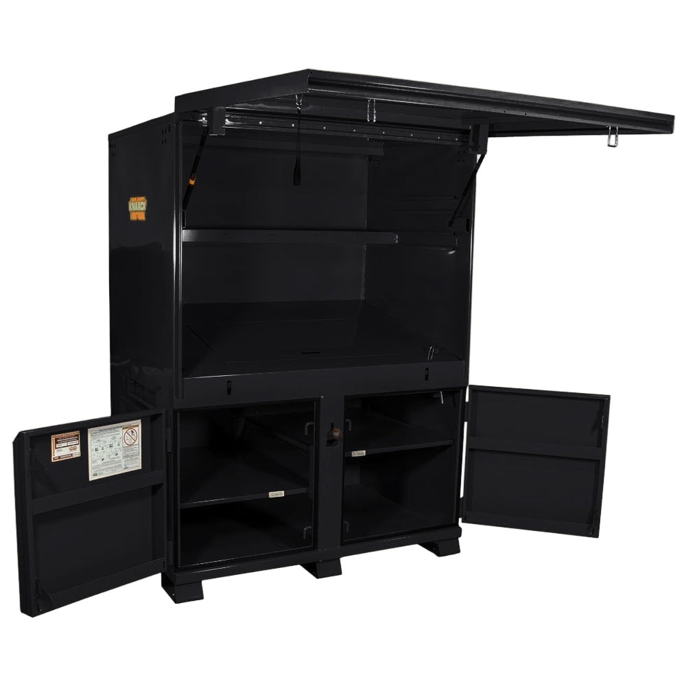 Knaack 119-02-KL-50NR 120.7 cu ft Field Station Jobsite Storage Cabinet with Knaack Padlock Jet Black Powder Coat - 2