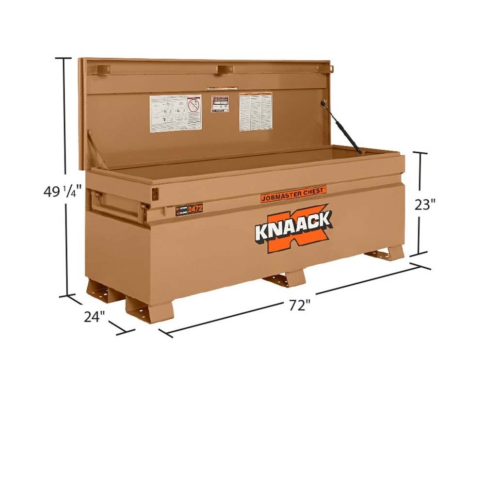 Knaack 2472-KL 72" W x 24" D x 28.25" H, 24.5 cu ft Model 2472 Chest Jobsite Storage Box, Tan - 2