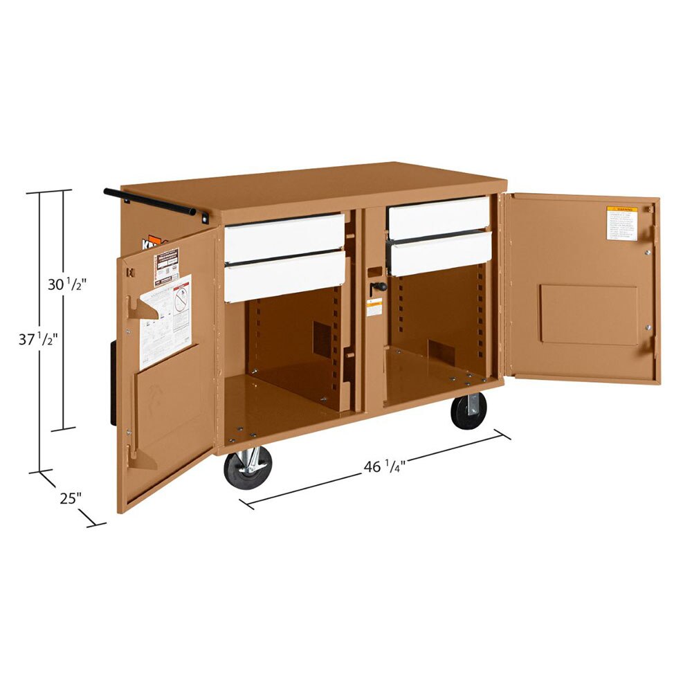 Knaack 45 STORAGEMASTER Rolling Workbench with Drawers and Caster Set (1,000 lb Load) - 3