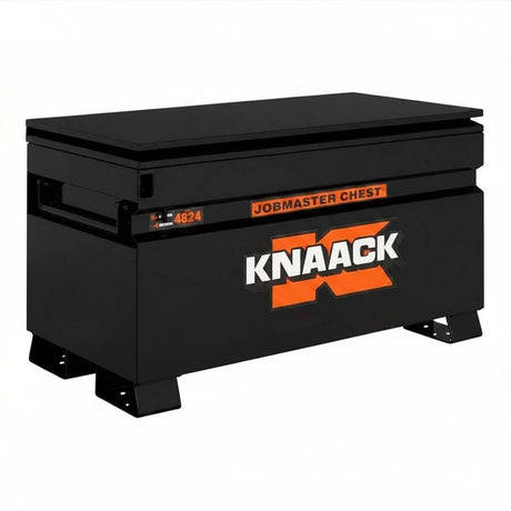 Knaack 4824-KL-50NR 48" W x 24" D x 28-1/2" H, 16 cu ft Model 4824 Jobmaster Steel Jobsite Chest Box with Padlock - Black