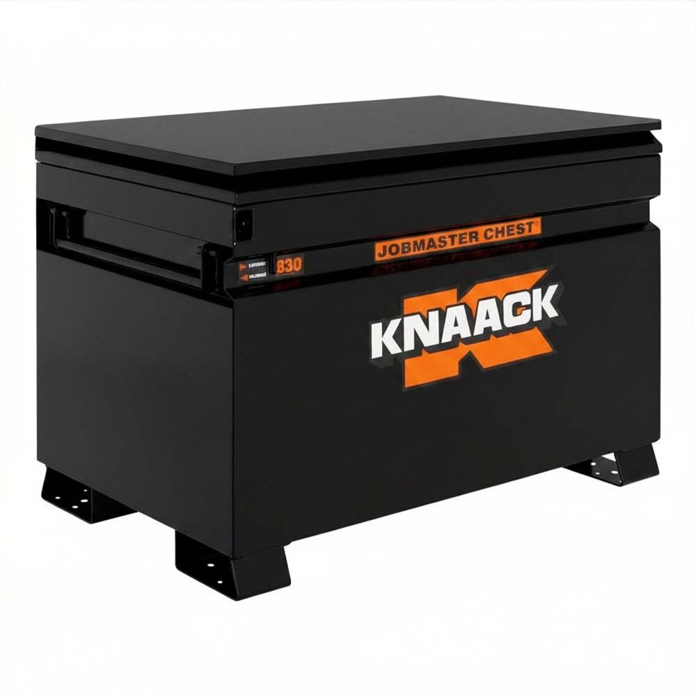 Knaack 4830-KL-50NR 48" L x 30" W x 29" H, 25.25 cu ft Model 4830 Jobmaster Steel Jobsite Storage Chest Tool Box with Padlock - Black