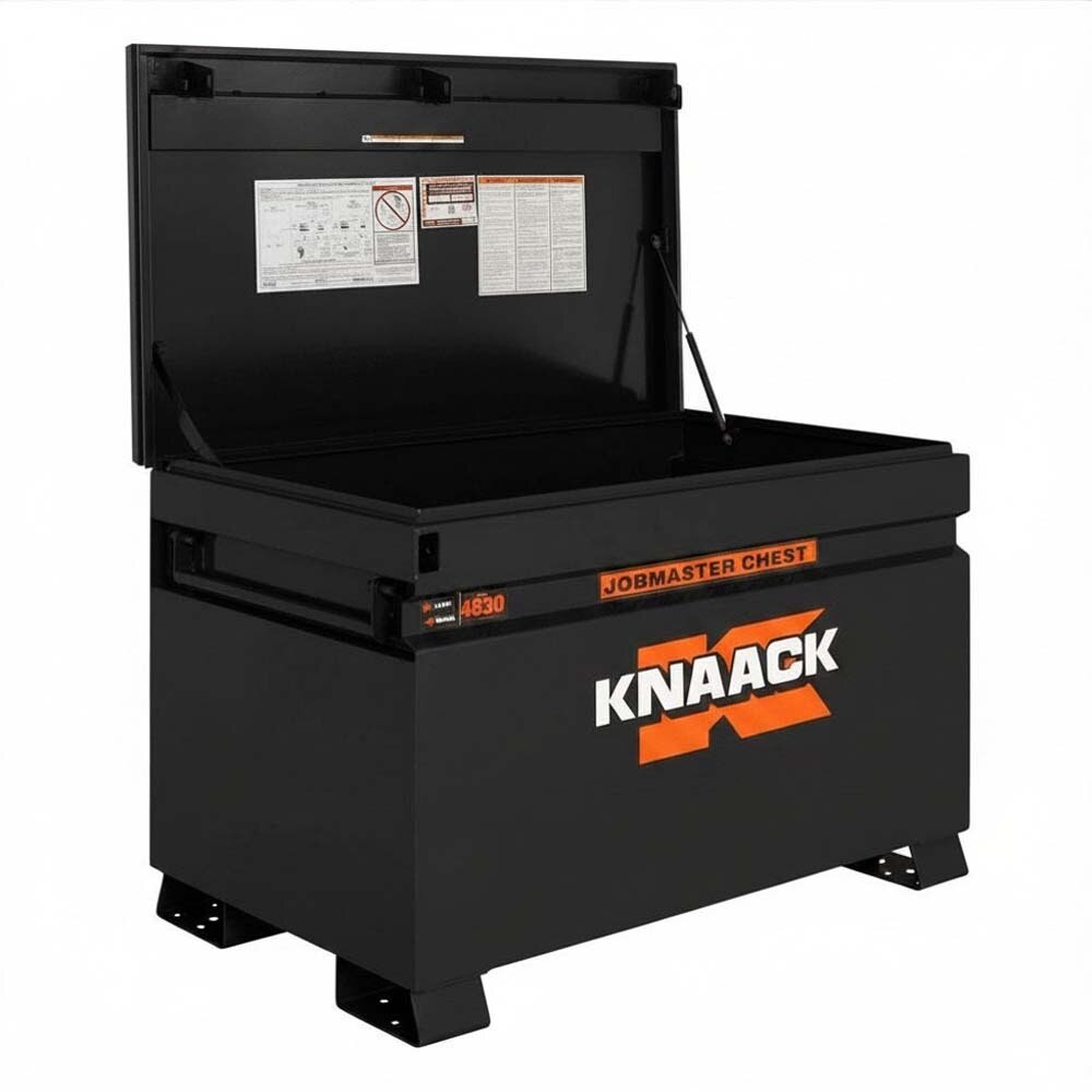 Knaack 4830-KL-50NR 48" L x 30" W x 29" H, 25.25 cu ft Model 4830 Jobmaster Steel Jobsite Storage Chest Tool Box with Padlock - Black - 3