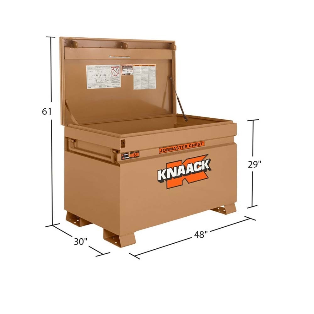 Knaack 4830-KL  48" L x 30" W x 29" H, 25.25 cu ft Model 4830 Steel Jobsite Storage Chest Tool Box with Padlock - 2