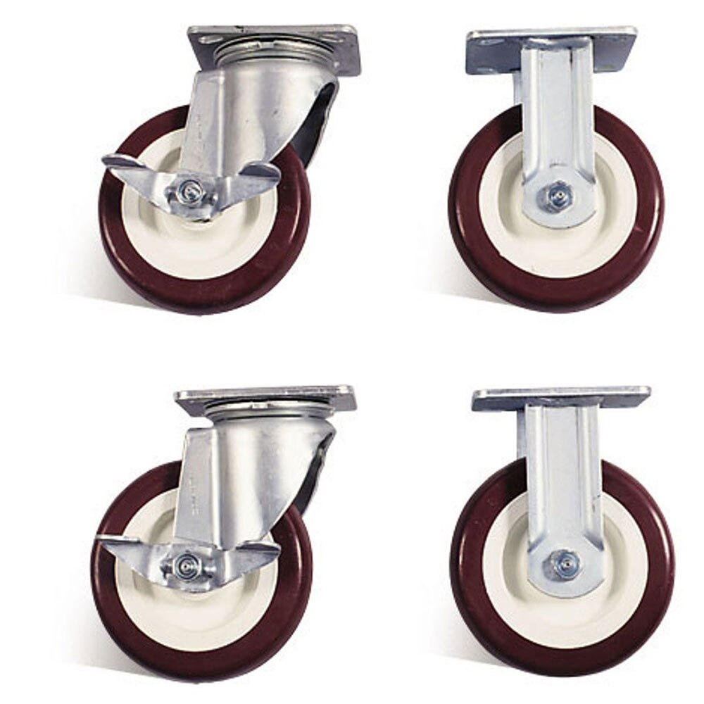 Knaack 516 6" Non-Marking Polyurethane Caster Set with Brakes (4 Pack)