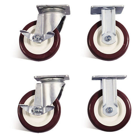 Knaack 516 6" Non-Marking Polyurethane Caster Set with Brakes (4 Pack)