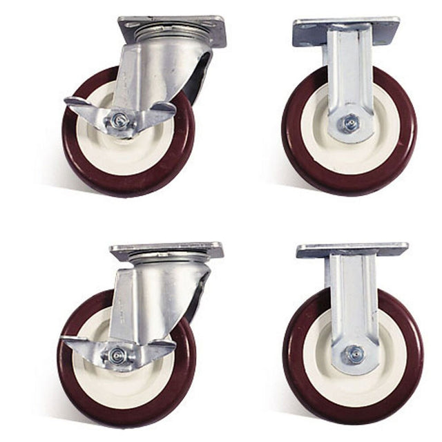 Knaack 516 6" Non-Marking Polyurethane Caster Set with Brakes (4 Pack)