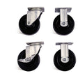 Knaack 695 6" Solid Polypropylene Heavy-Duty Caster Set with Brakes (4 Pack)