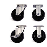 Knaack 695 6" Solid Polypropylene Heavy-Duty Caster Set with Brakes (4 Pack)
