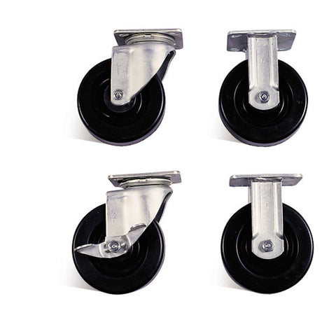 Knaack 695 6" Solid Polypropylene Heavy-Duty Caster Set with Brakes (4 Pack)