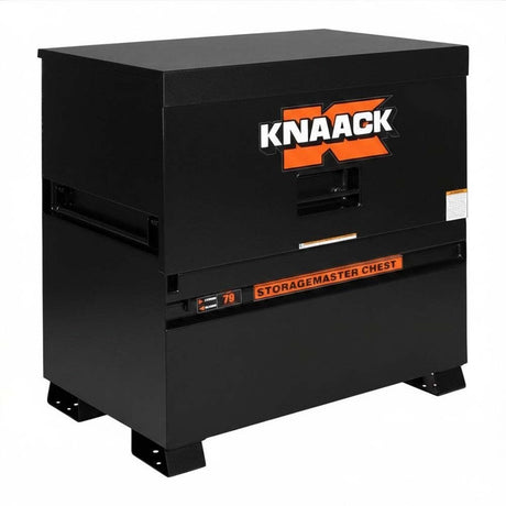 Knaack 79-KL-50NR 48" x 30" x 49" Model 79 Jobmaster Steel Piano Jobsite Storage Box with Watchman IV Lock System (Includes 2 Padlocks) - Black