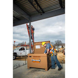 Knaack 89-KL 60" x 30" x 49" Model 89 Piano Box Steel Jobsite Storage Chest, Tan - 6