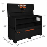 Knaack 90-KL-50NR 72" x 30" x 49", 57.5 cu ft Model 90 Jobmaster Piano Box Steel Jobsite Storage Chest - Black - 2