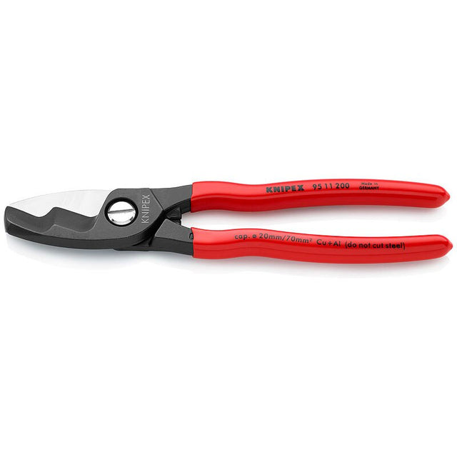 Knipex 95 11 200 8" Cable Shears with Twin Cutting Edge