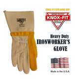 Knox Glove 679S Palm, White Back, Bright Gold Nap Turtle Neck Safety Cuff, Small - 2