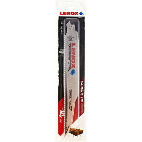 Lenox 2059102 Demolition CT 9" x 1" x .050" Carbide Tipped Recip Saw Blade