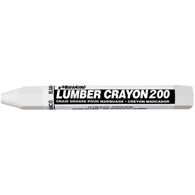 Markal 80350 Lumber Crayon 200 , 0.5", White, 144 Pack