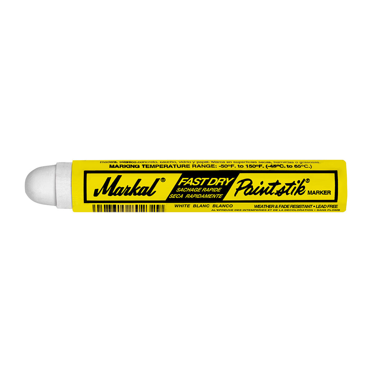 Markal 82720 Fast Dry Paintstik, 11/16" x 4-3/4", White, 72 Pack