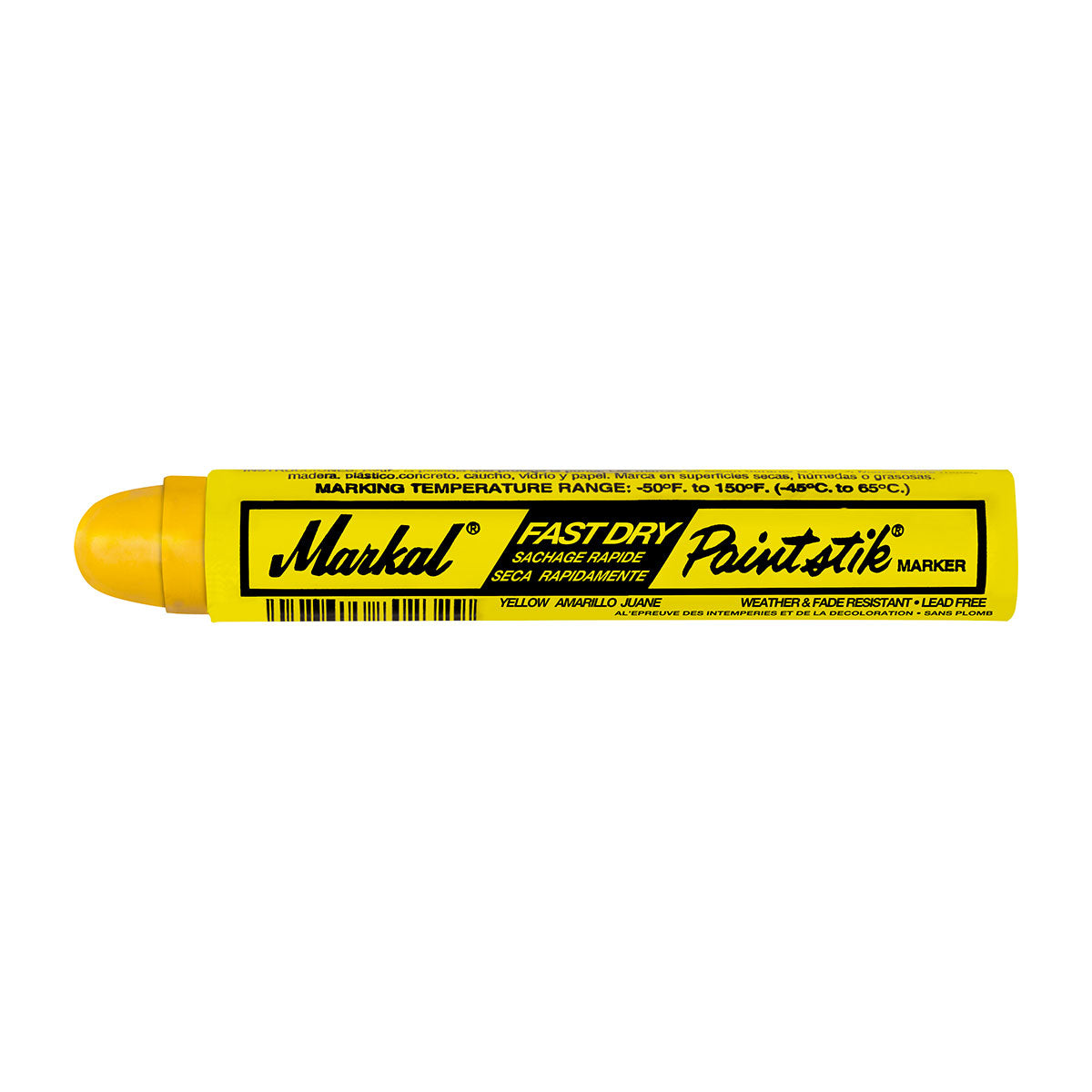 Markal 82721 Fast Dry Paintstik, 11/16" x 4-3/4", Yellow, 72 Pack