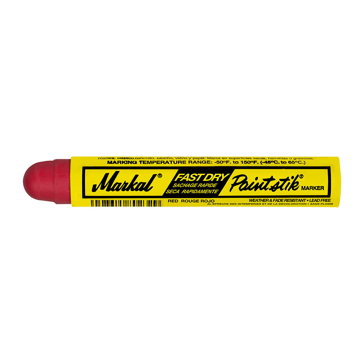 Markal 82722 Fast Dry Paintstik, 11/16" x 4-3/4", Red, 72 Pack