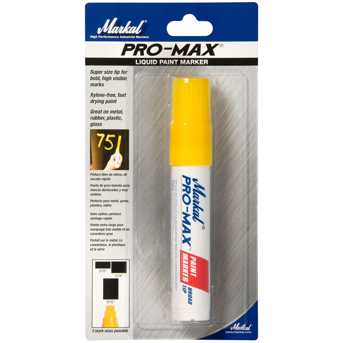 Markal 90911 Pro-Max Paint Marker, Yellow, 12 Pack