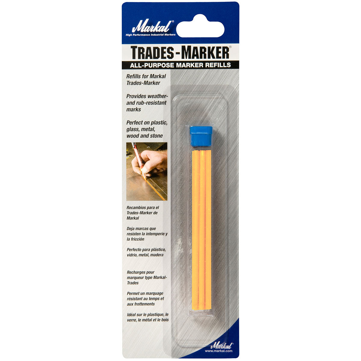 Markal 96043 Trades Marker Refill, Yellow, 24 Pack