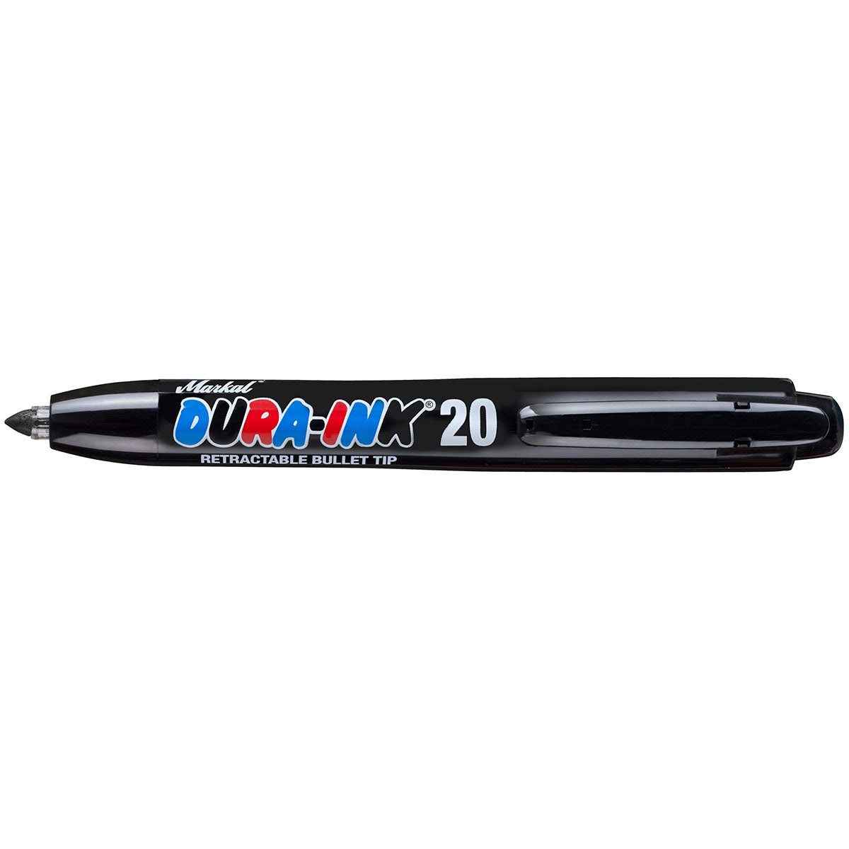 Markal 96575 Dura-Ink 20, Retractable Fine Bullet Tip, Black, 24 Pack