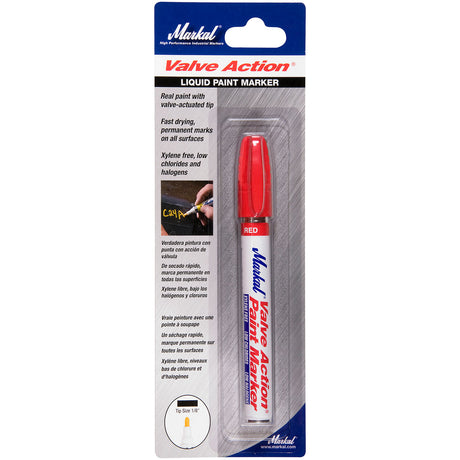 Markal 96802 Valve Action Liquid Paint Marker, Carded, Red, 24 Pack