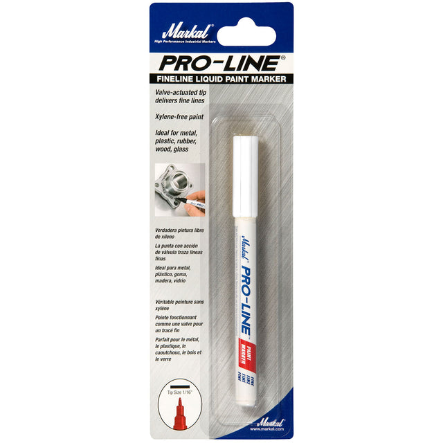 Markal 96857 Pro-Line Paint Markers, Fine Carded, White, 24 Pack