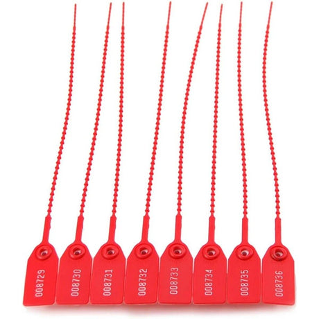 Leadseals SL-06F100 250mm Numbered Plastic Tamper Evident Security Seal Zip Ties for Fire Extinguishers (100 Pack)