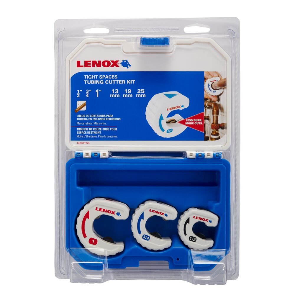 Lenox 14833TSK 3 pc 1/2", 3/4" and 1" Tight Space Tubing Cutters Kit - 5