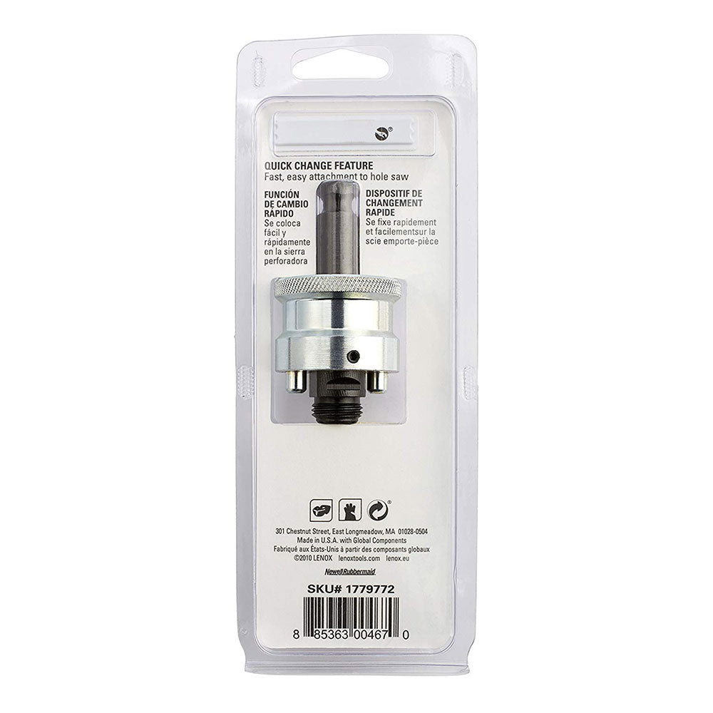 Lenox 1779772 K2LSC 2L Snap Back Arbor 7/16" Hex Shank, Fits 1-1/4" to 6" Hole Saws - 4