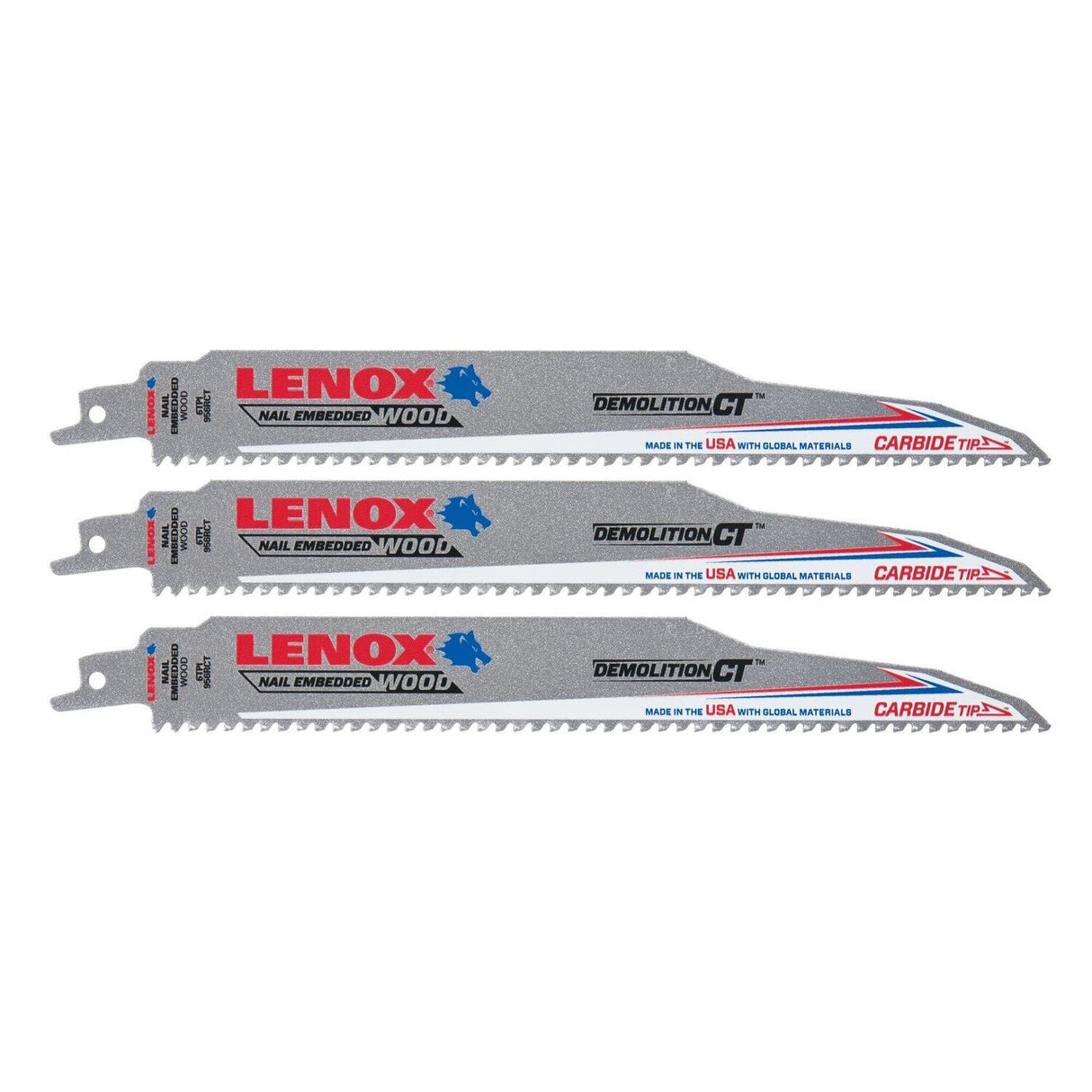 Lenox 1832147 Demolition CT 12"x 1" x .050" Carbide Tipped Recip Saw Blade, 5 Pack