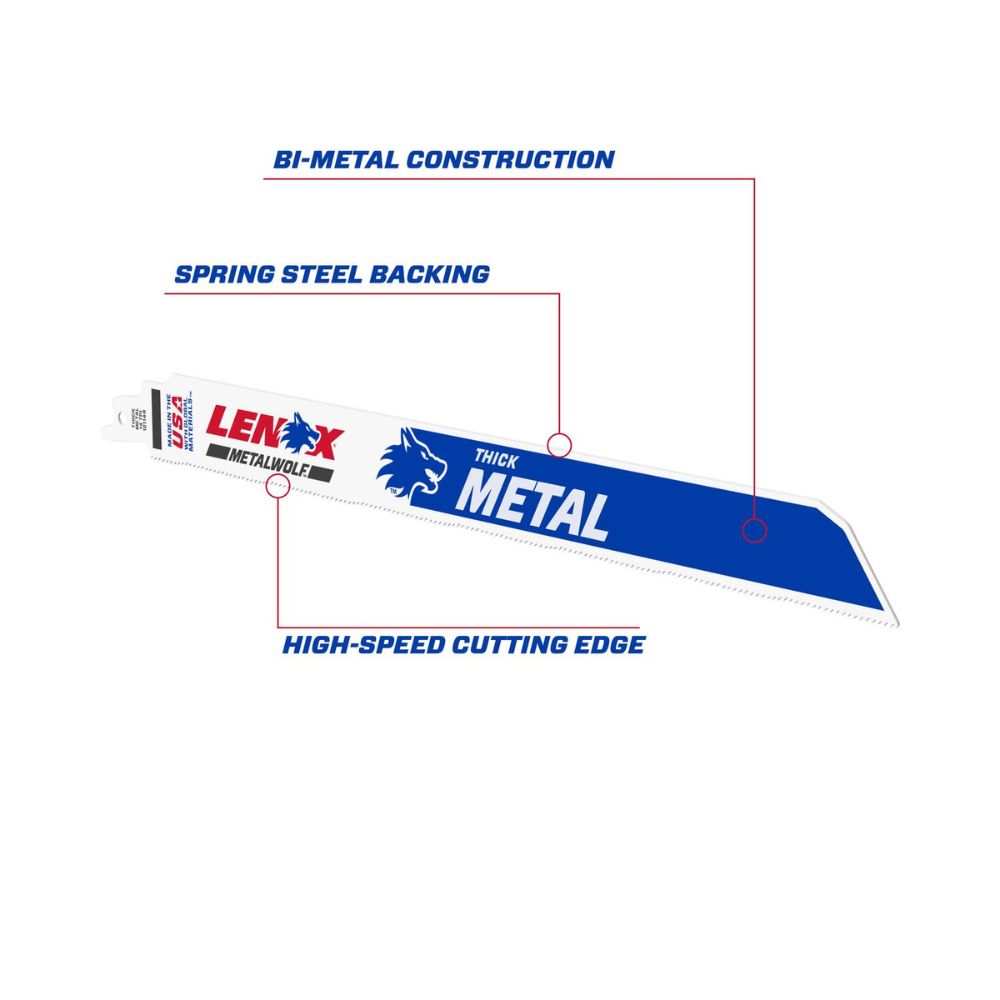 Lenox 2018412114R METALWOLF 12 in. 14 TPI WAVE EDGE Reciprocating Saw Blade (5 PK) - 4