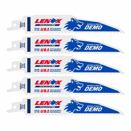 Lenox 203706066R5 6" 6 TPI DEMOWOLF Reciprocating Saw Blade 5PK