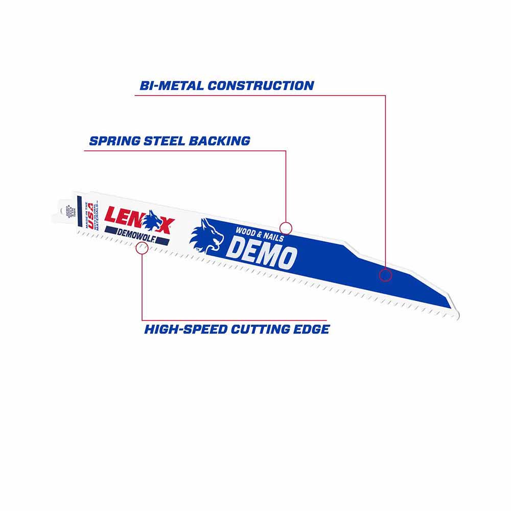 Lenox 20373106R5 12" 6 TPI DEMOWOLF Reciprocating Saw Blade 5PK - 4