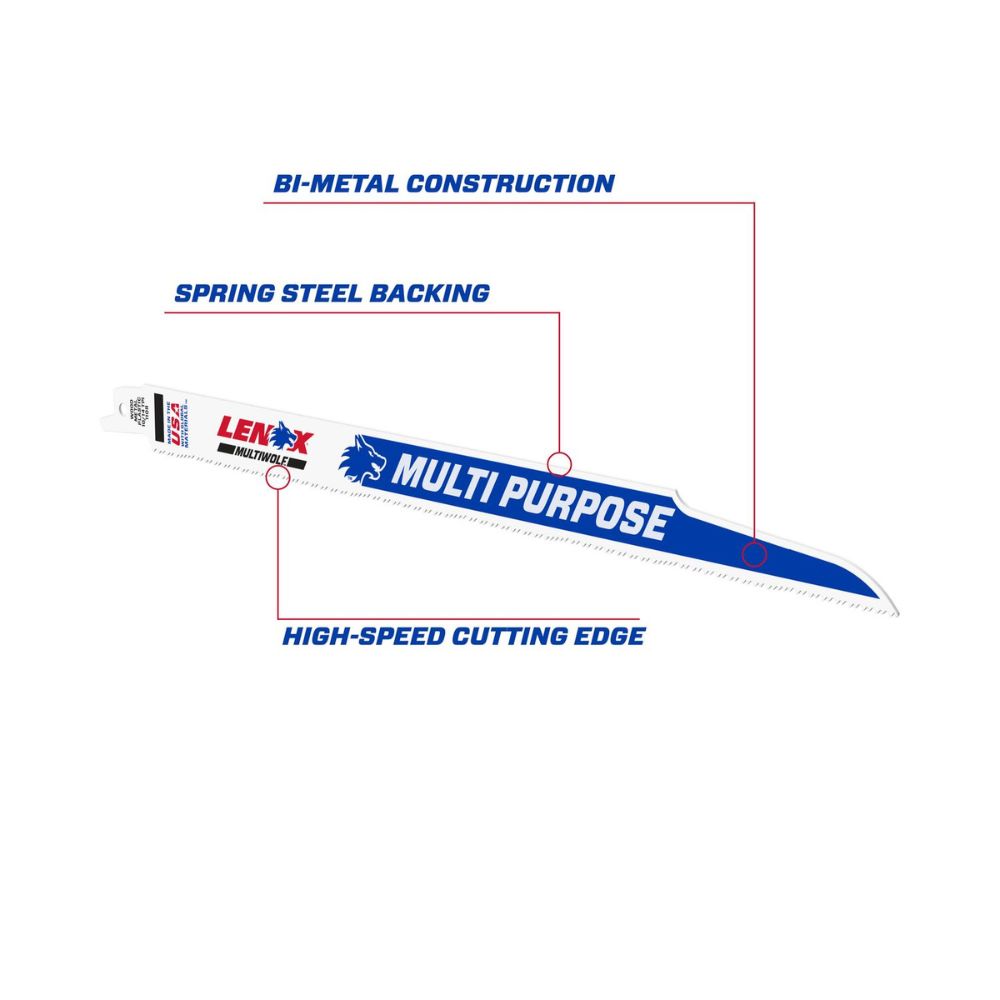 Lenox 20491B110R B110R General Purpose Bi-Metal Reciprocating Saw Blades, 12-inch, 10/14 TPI, 25-Pack - 4