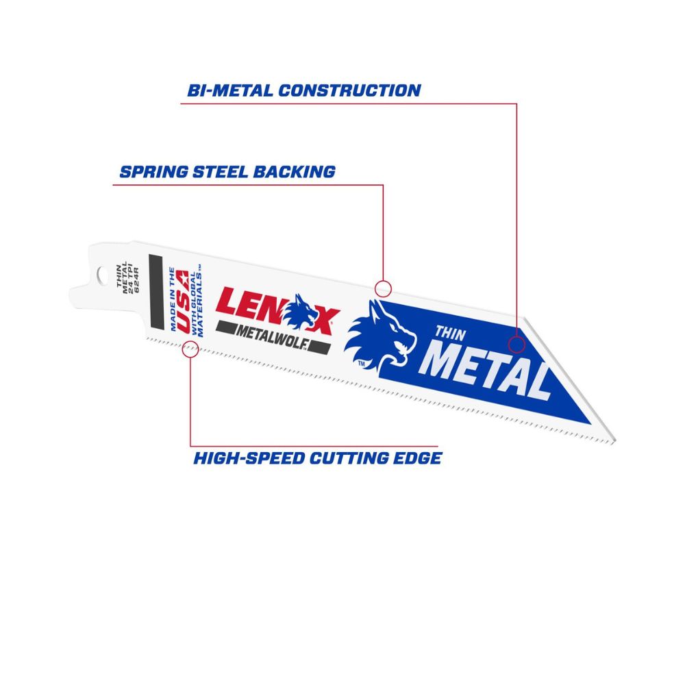 Lenox 20496B624R METALWOLF 6 in. 24 TPI WAVE EDGE Reciprocating Saw Blade (25 PK) - 2