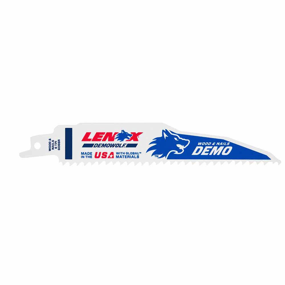 Lenox 205126066R 6" 6 TPI DEMOWOLF Reciprocating Saw Blade 2PK - 2