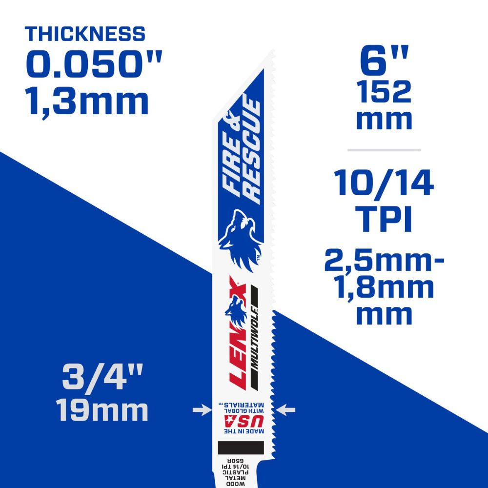 Lenox 20515B650R MULTIWOLF 6 in. 14 TPI WAVE EDGE Reciprocating Saw Blade (25 PK) - 5