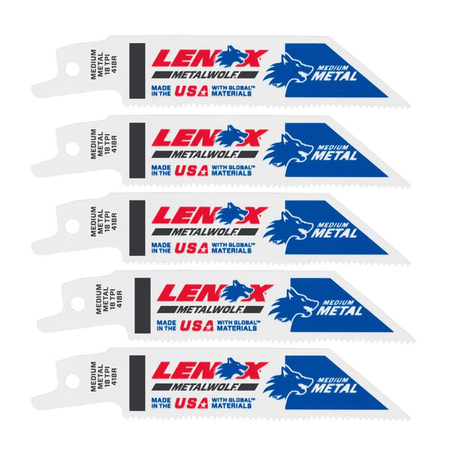 Lenox 20552418R METALWOLF 4 in. 18 TPI WAVE EDGE Reciprocating Saw Blade (5 PK)