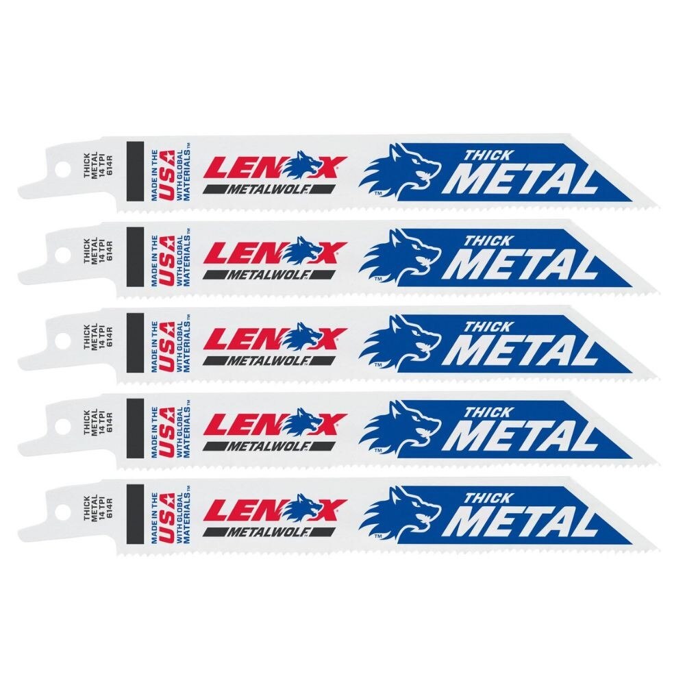 Lenox 20564614R 6 in. 14 TPI METALWOLF .035-in Thick WAVE EDGE Bi-Metal Reciprocating Saw Blade (5 Pack) - 2