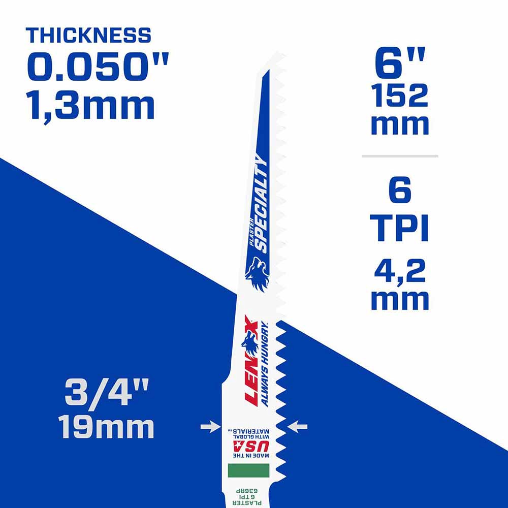 Lenox 20570636RP 6" 6 TPI SPECIALTY  Reciprocating Saw Blade 5PK - 3