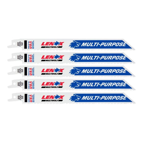 Lenox 20580810R MULTIWOLF 8 in. 10 TPI WAVE EDGE Reciprocating Saw Blade (5 PK)