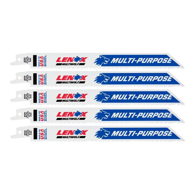 Lenox 20580810R MULTIWOLF 8 in. 10 TPI WAVE EDGE Reciprocating Saw Blade (5 PK)